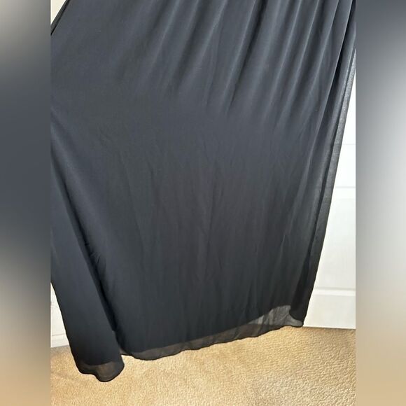 City Chic high neck lace panel maxi dress Flowy M SZ 20 gothic black industrial - Picture 13 of 13